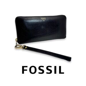 Fossil Black Leather Long Wallet/ Wristlet! 🖤